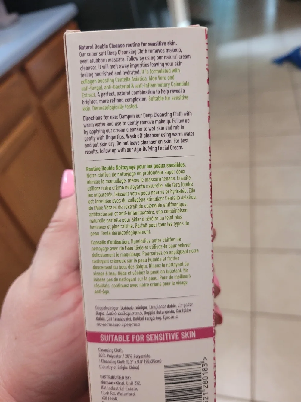 Human + Kind Double Face Cleanser w/ Reusable Face Cloth 3.3 oz / 100 ml